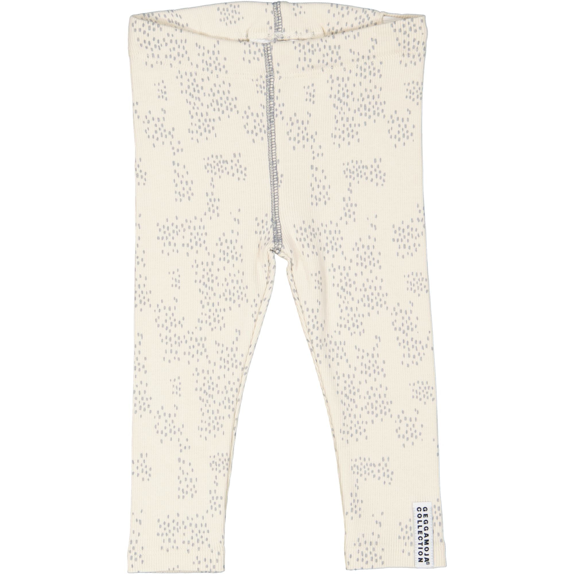 Leggings aus Baumwollripp Grau gepunktet