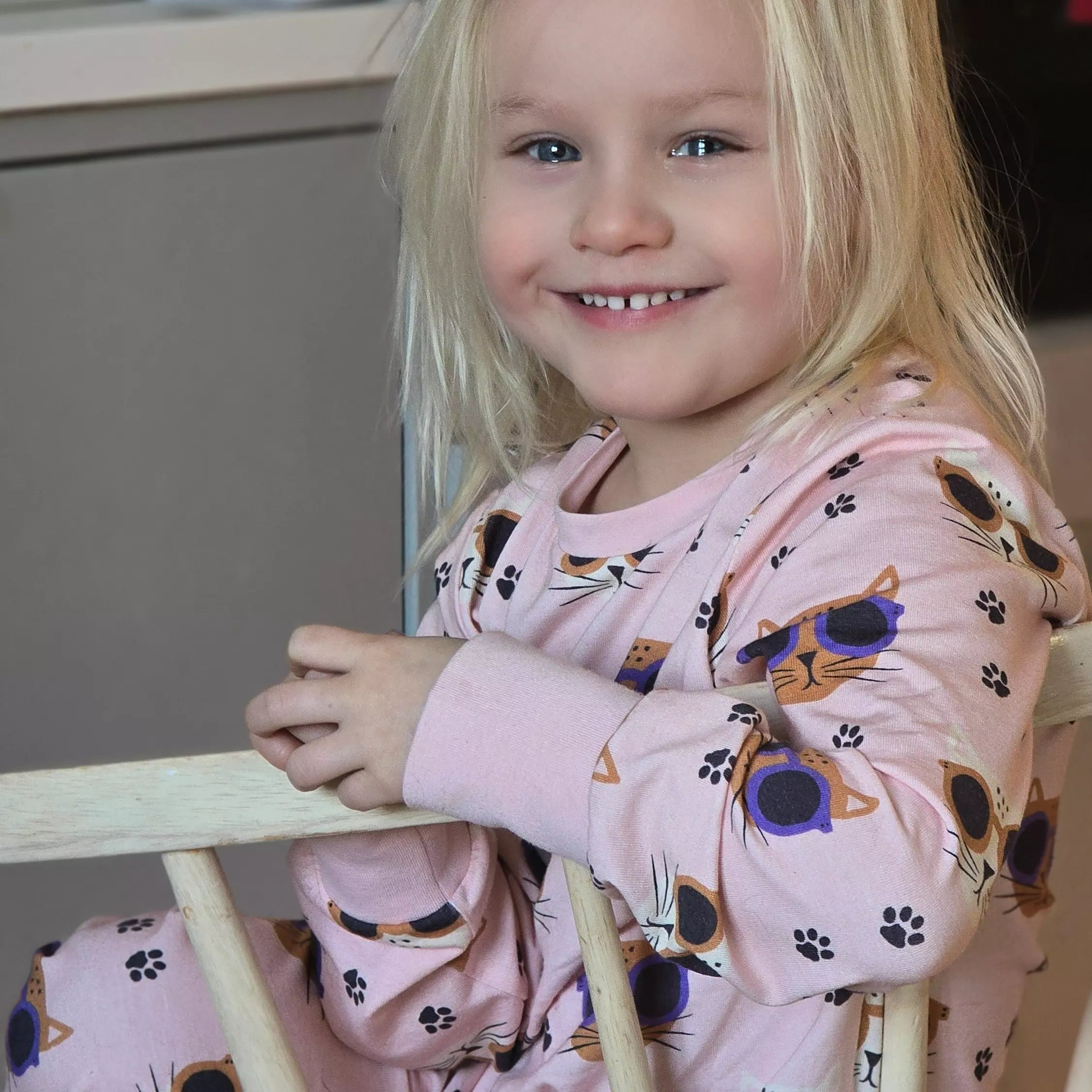 Pyjamas todelt Bambus Cool Cats Rosa