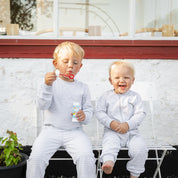 Tvådelad Pyjamas Bambu Classic Grå/Vit