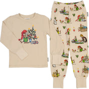 Pyjamas tvådelad Pettson och Findus Beige - Julpyjamas