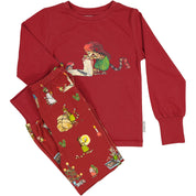Pyjamas todelt Gubben og Katten Rød - Julepyjamas