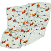 Babydecke Mamma Mu und Kråkan Mint/Weiß