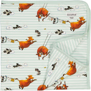 Babydecke Mamma Mu und Kråkan Mint/Weiß