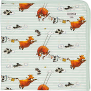 Babydecke Mamma Mu und Kråkan Mint/Weiß