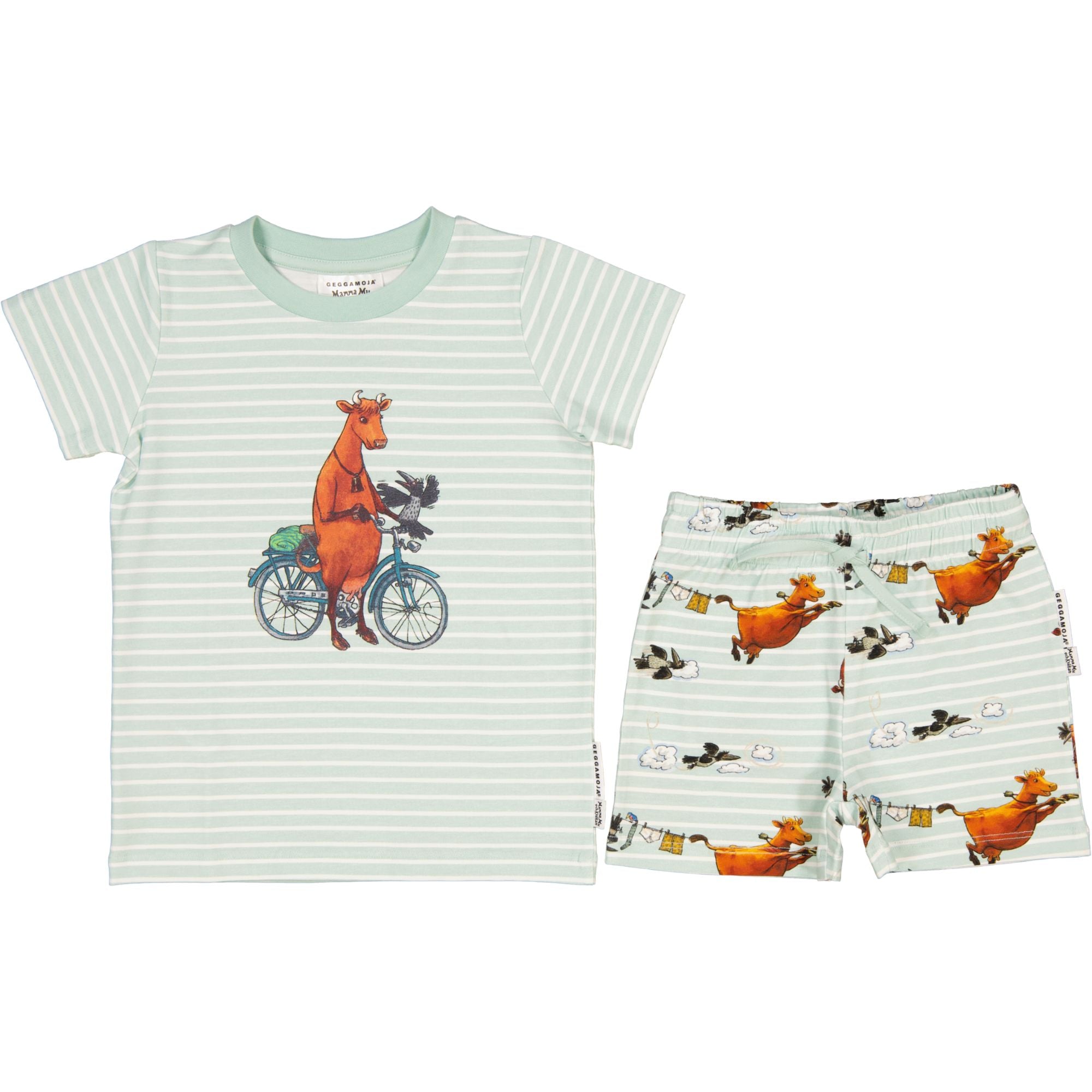 Pyjamas-set Mamma Mu och Kråkan Mint/Vit