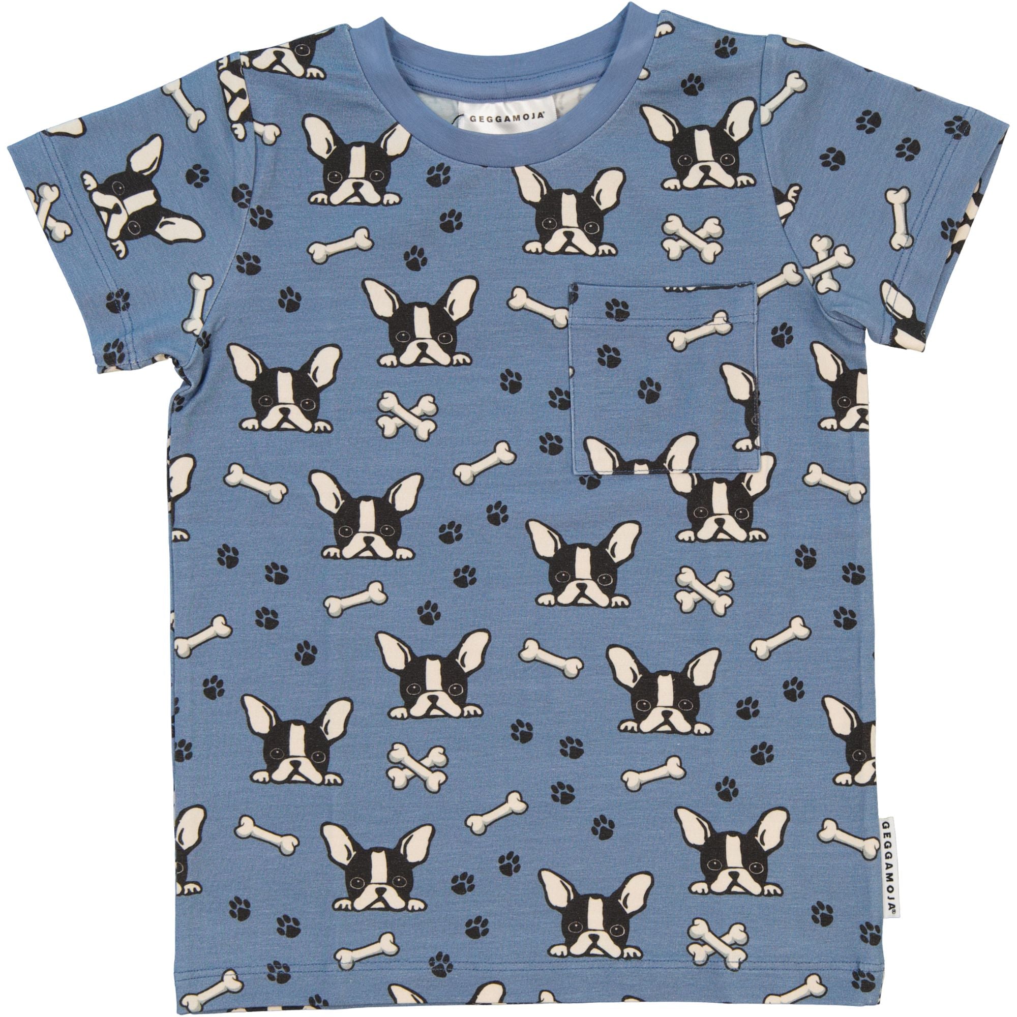 T-Shirt Bambus Bulldogge Blau