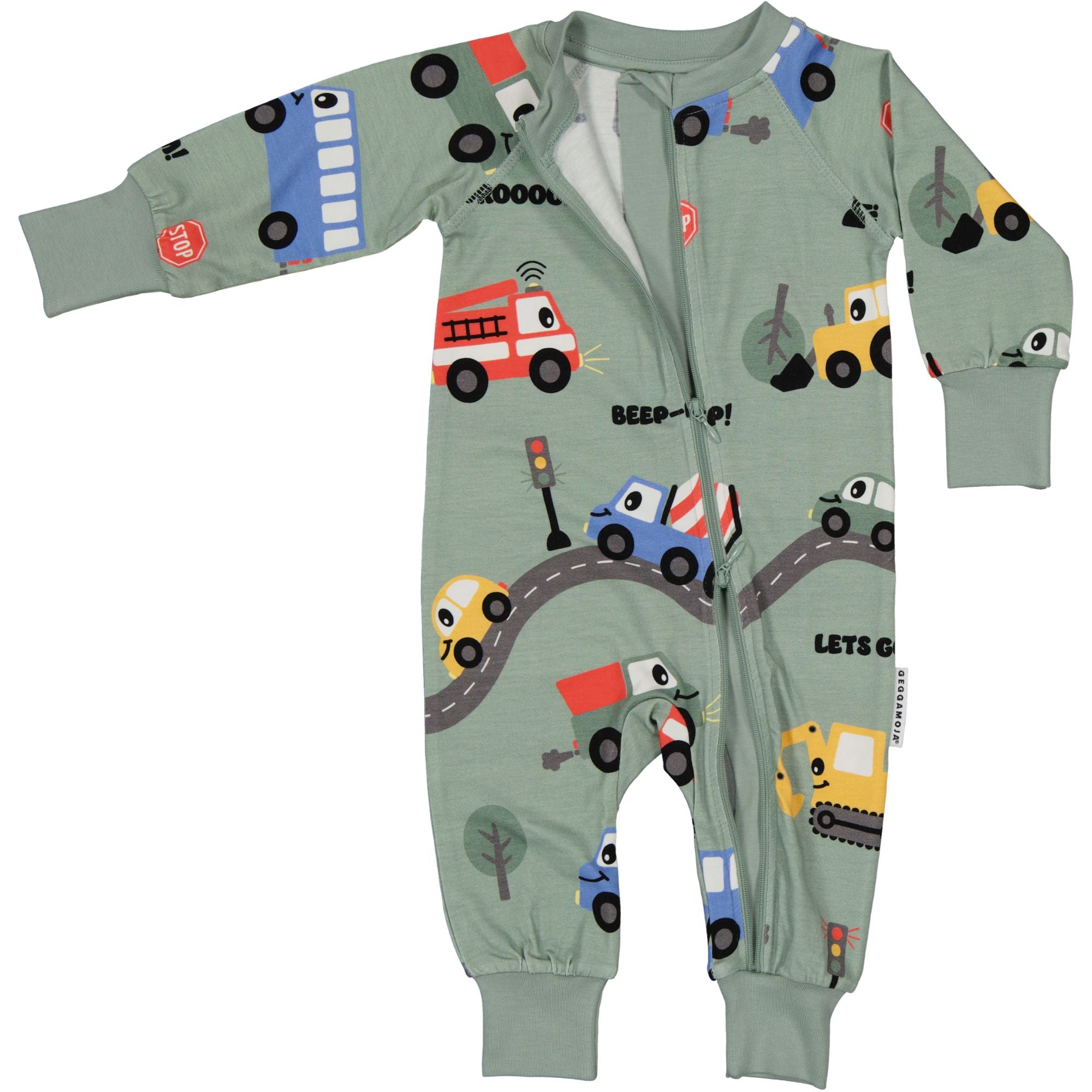 Pyjamas Bambu Traktor Grön