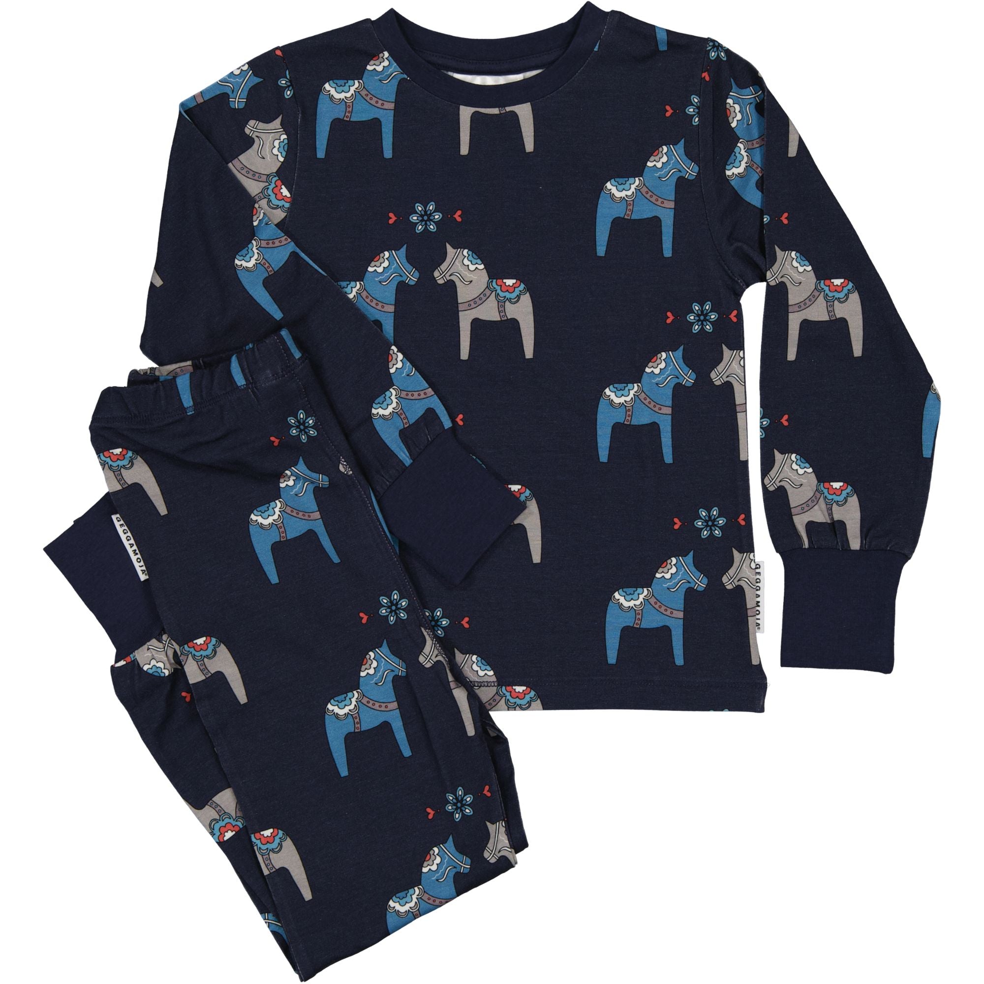 Pyjamas tvådelad Bambu Dalahäst Navy