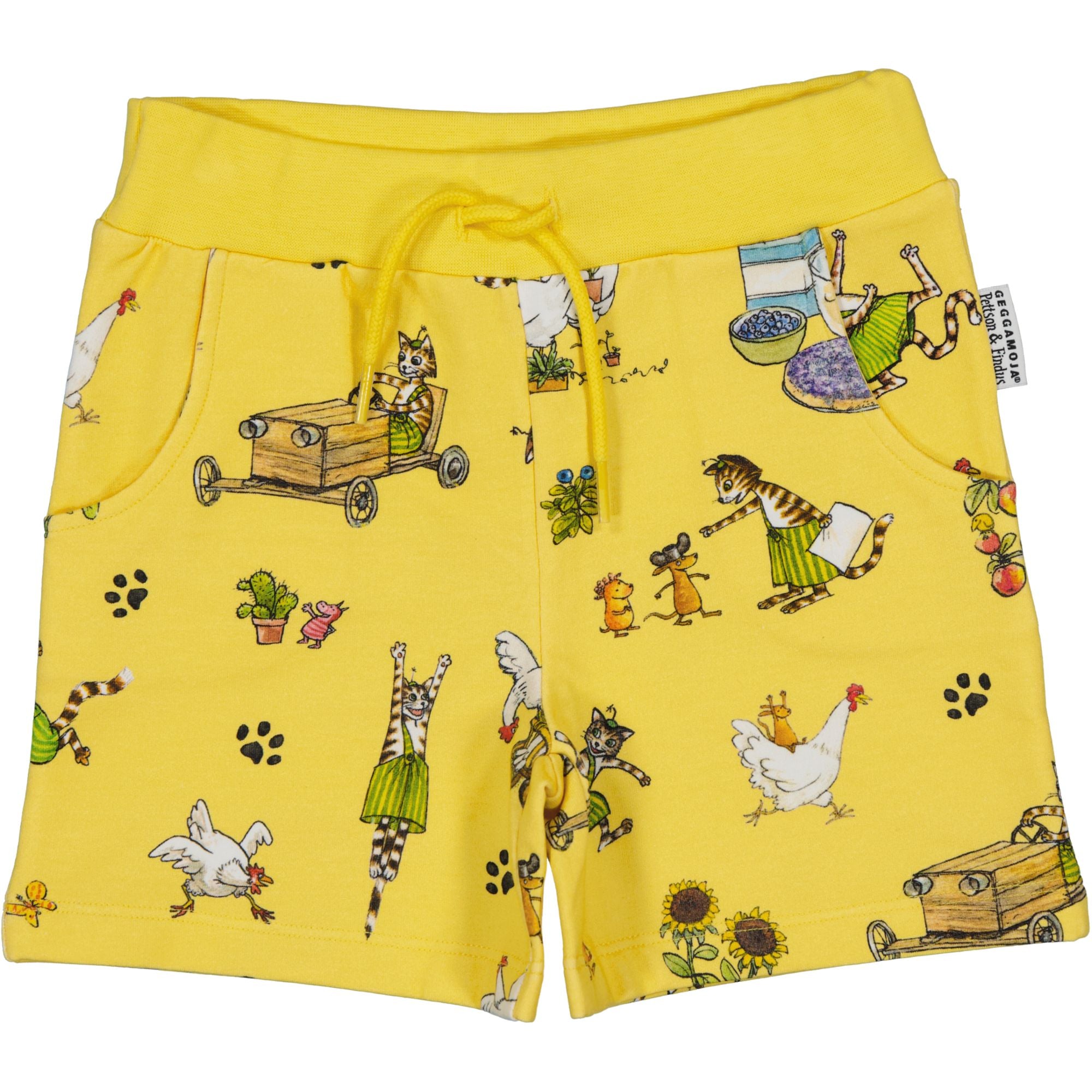 Collegeshorts Gubben og Katten Gul