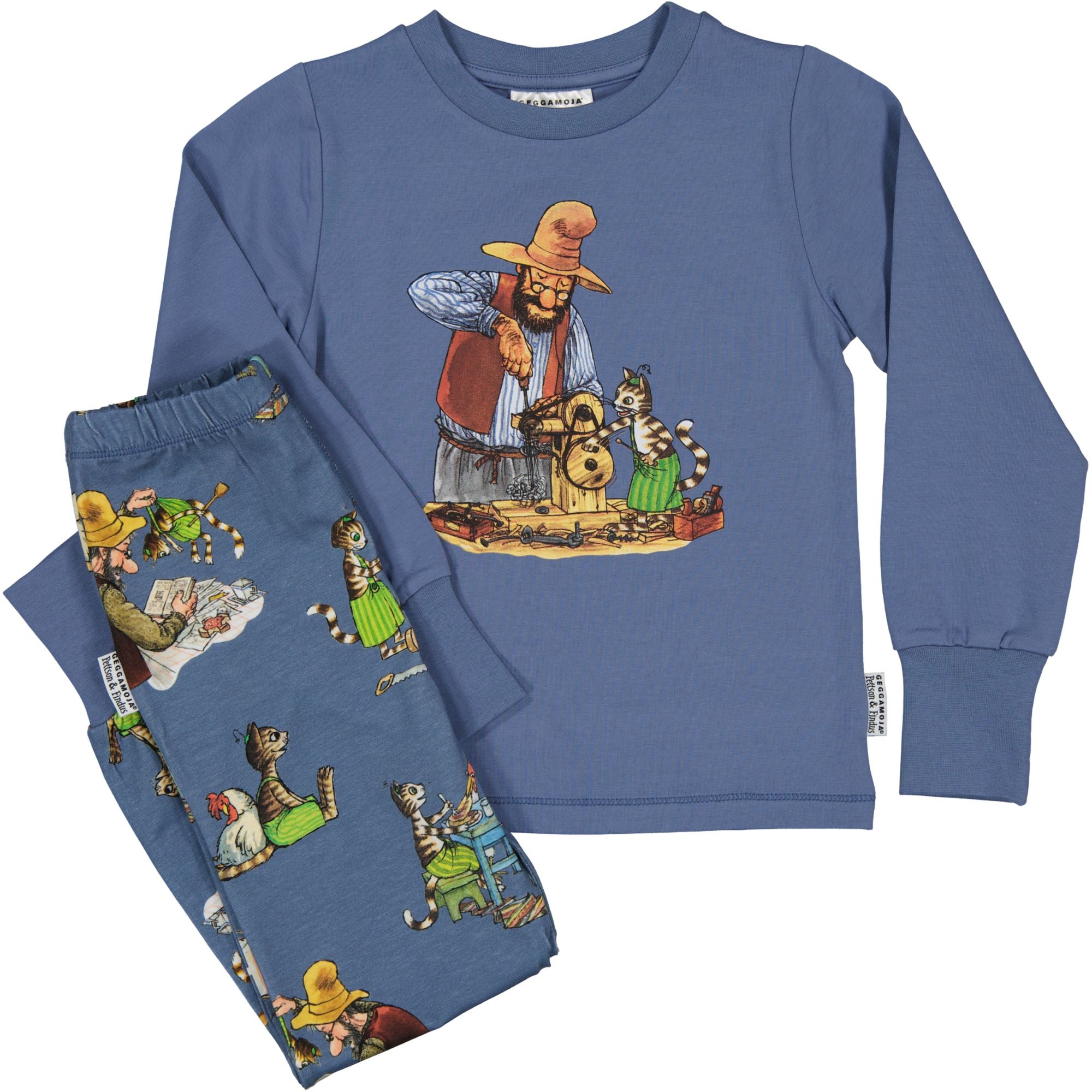 Pyjamas tvådelad Pettson och Findus Blå