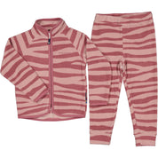Fleecesett Zebra Plomme