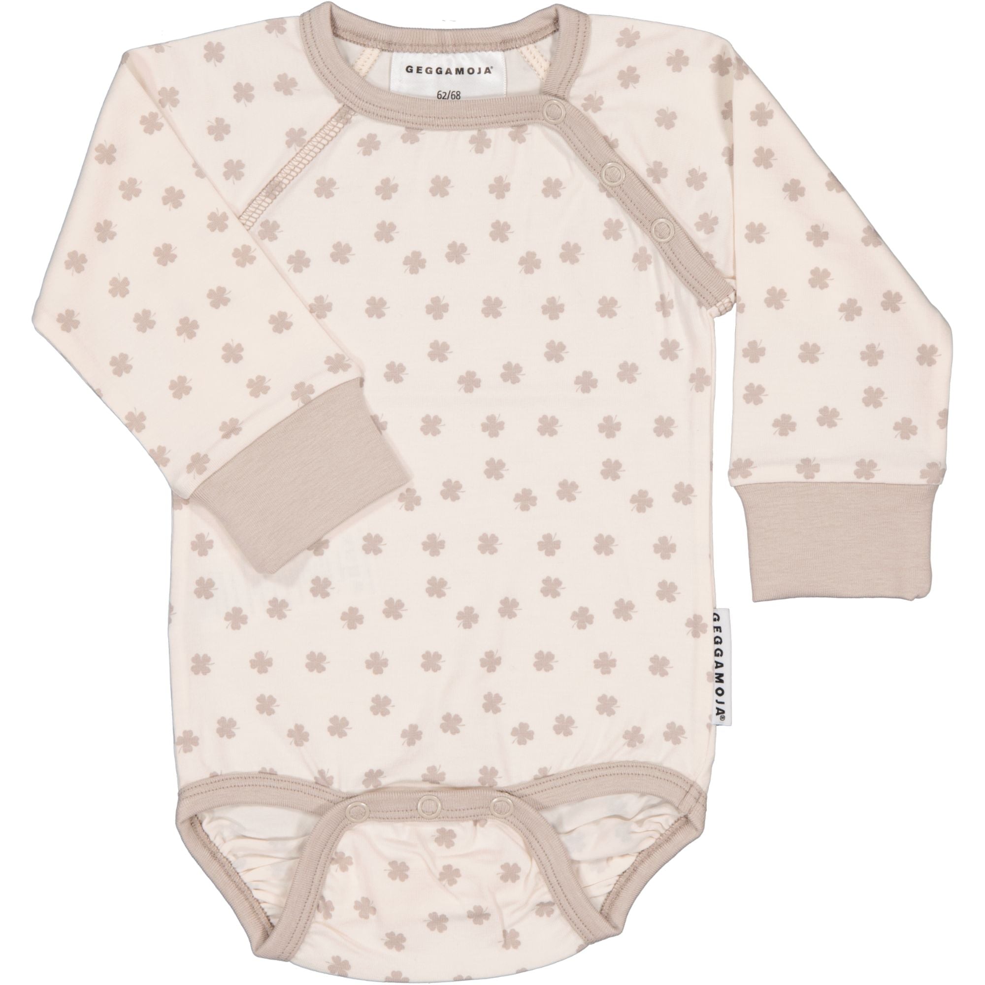 Body Bambus Beige Kleeblatt – Langarm
