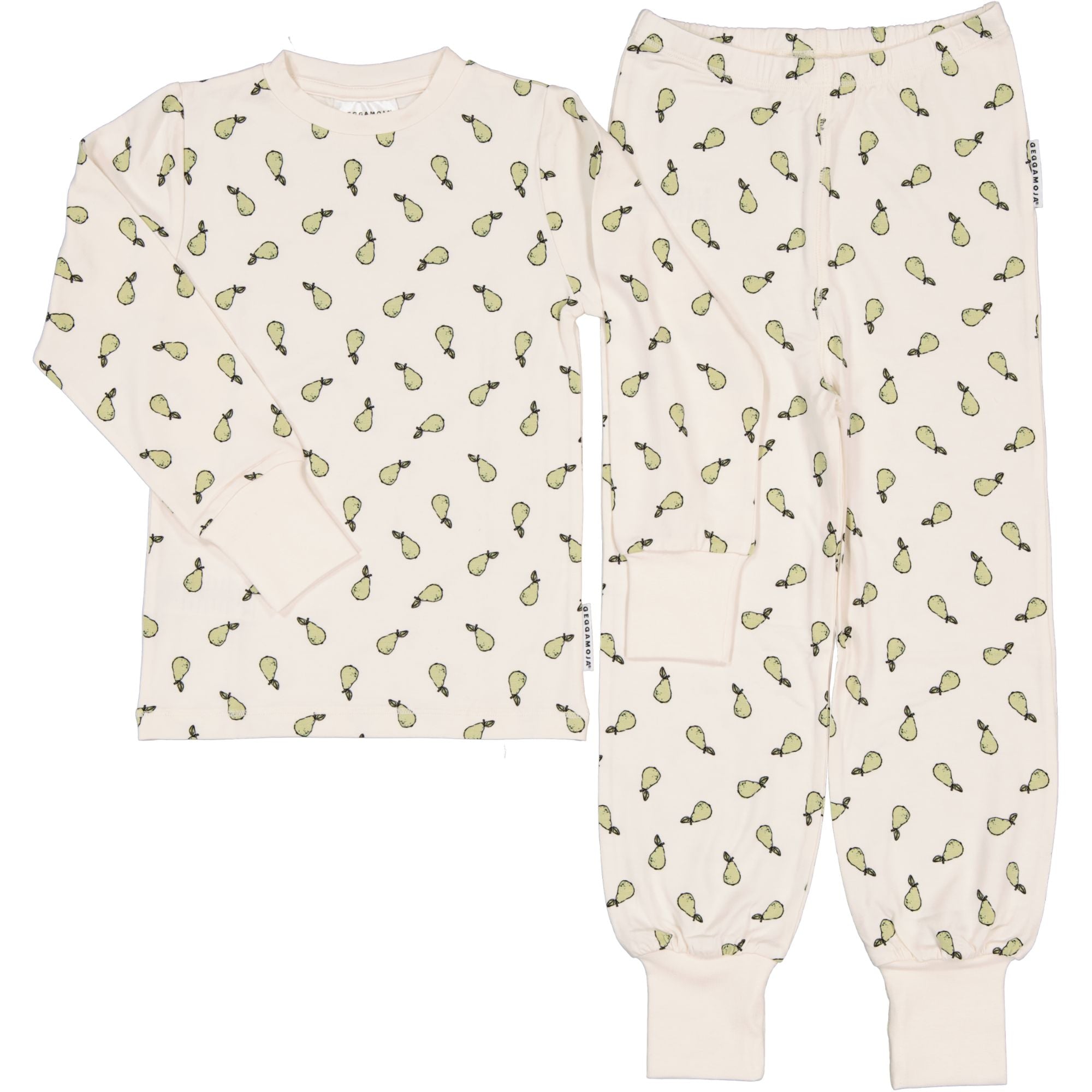 Zweiteiliger Pyjama Bambus Birnen Beige