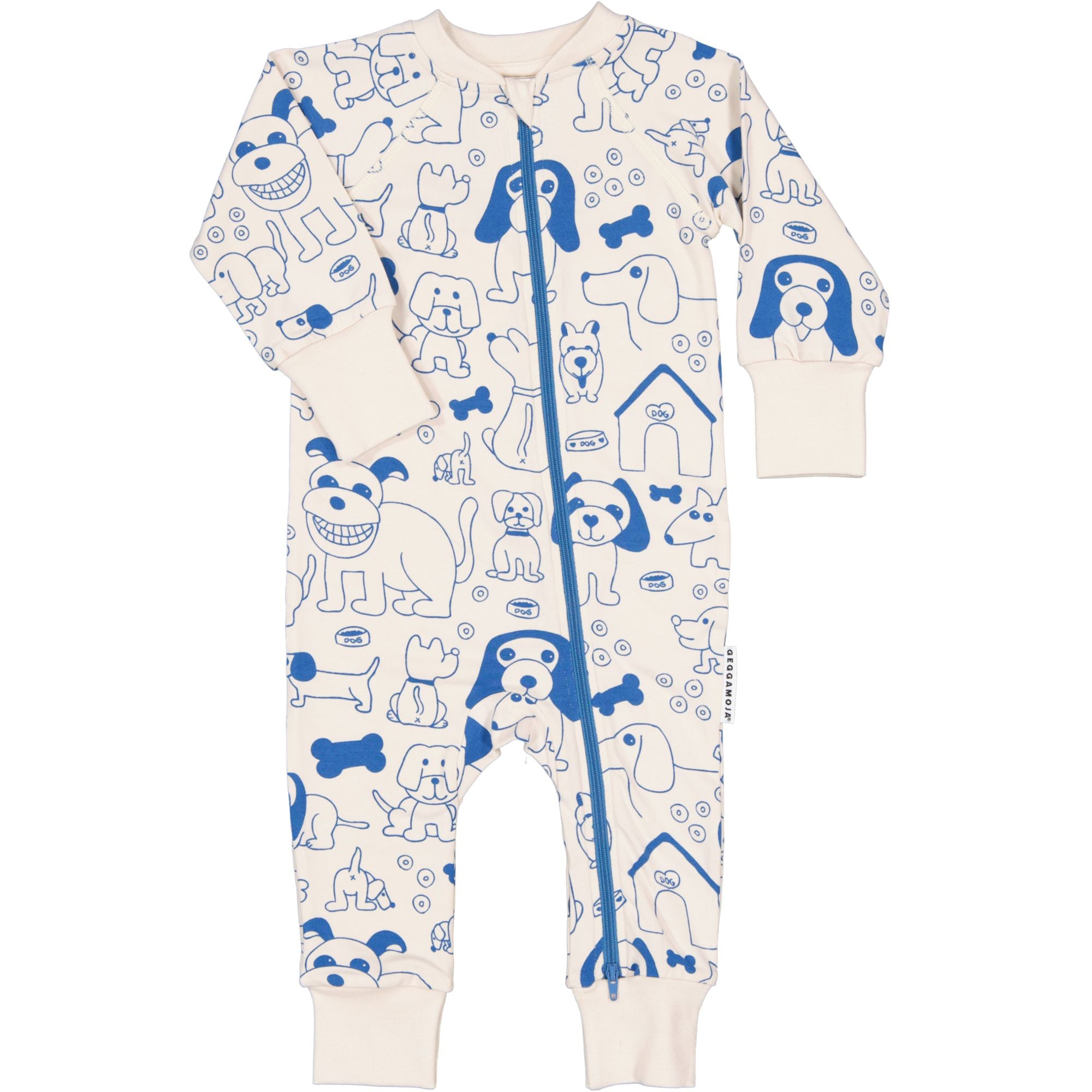 bambus pyjamas Bambus Pyjama-Einteiler Hunde Beige