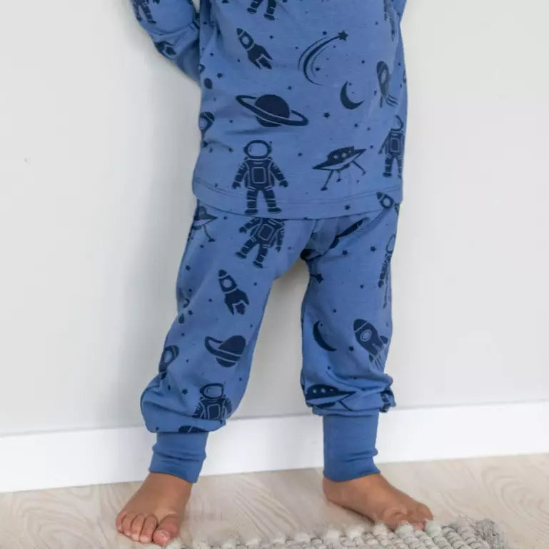 Babybukser Bambus Blå Astronaut
