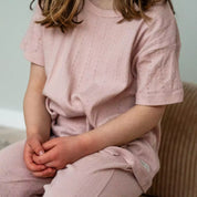 T-skjorte Pointelle Rosa Rose
