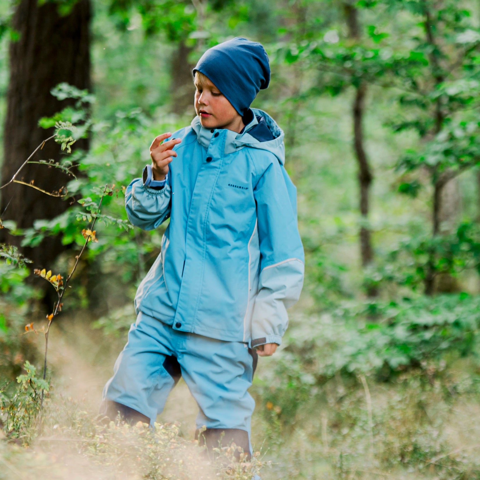 High light blue overalls