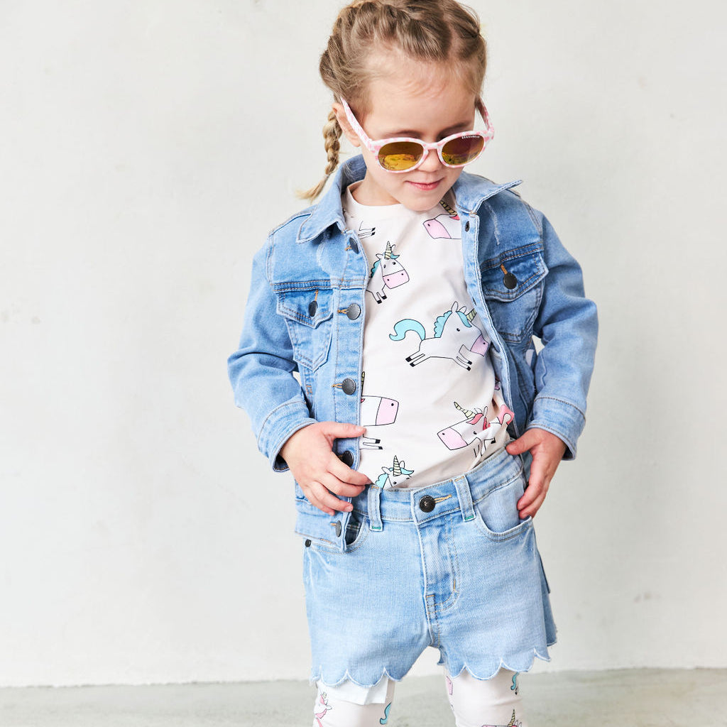 High waist jeansshorts lys blå