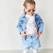 High waist jeansshorts lys blå