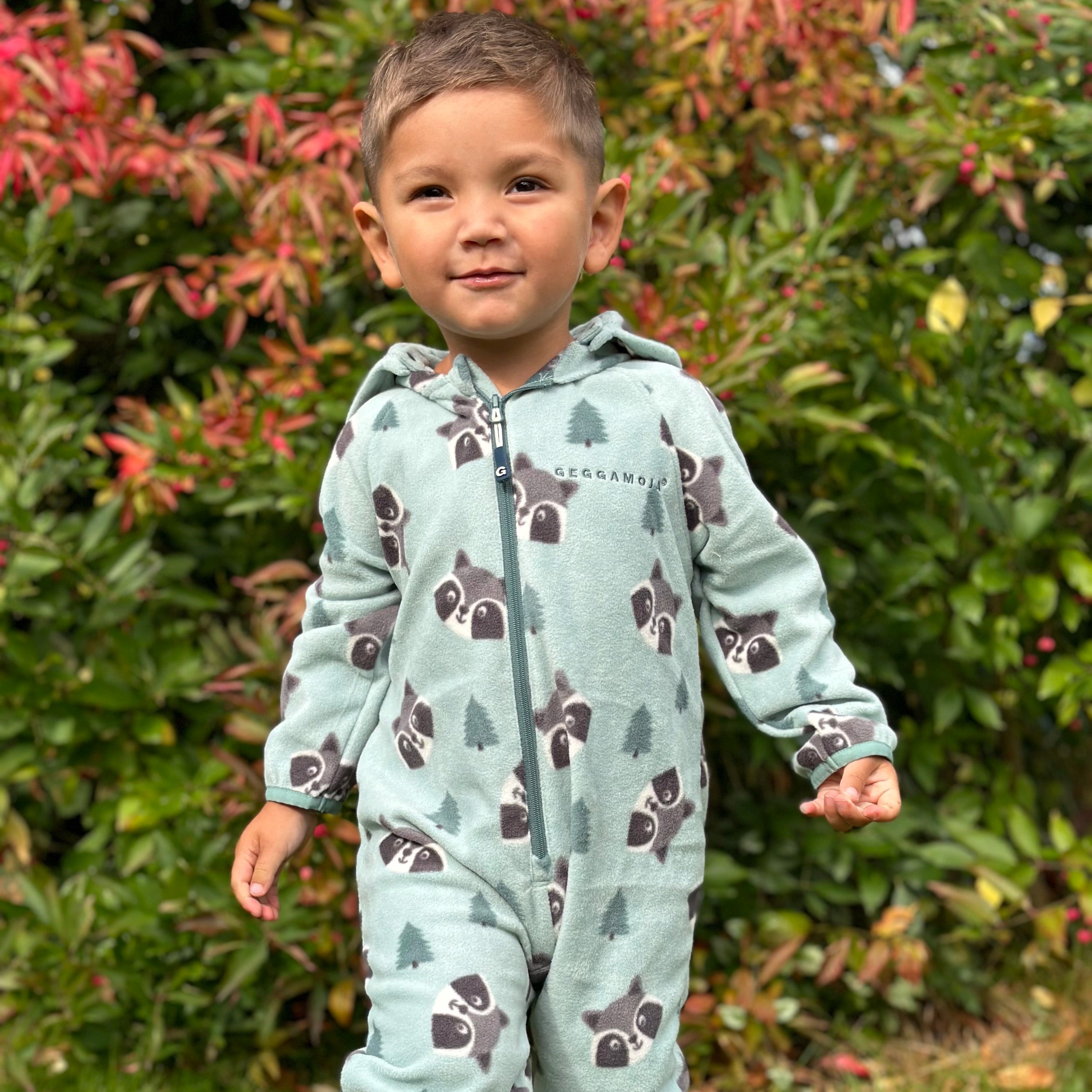 Fleece overall Racoon Green