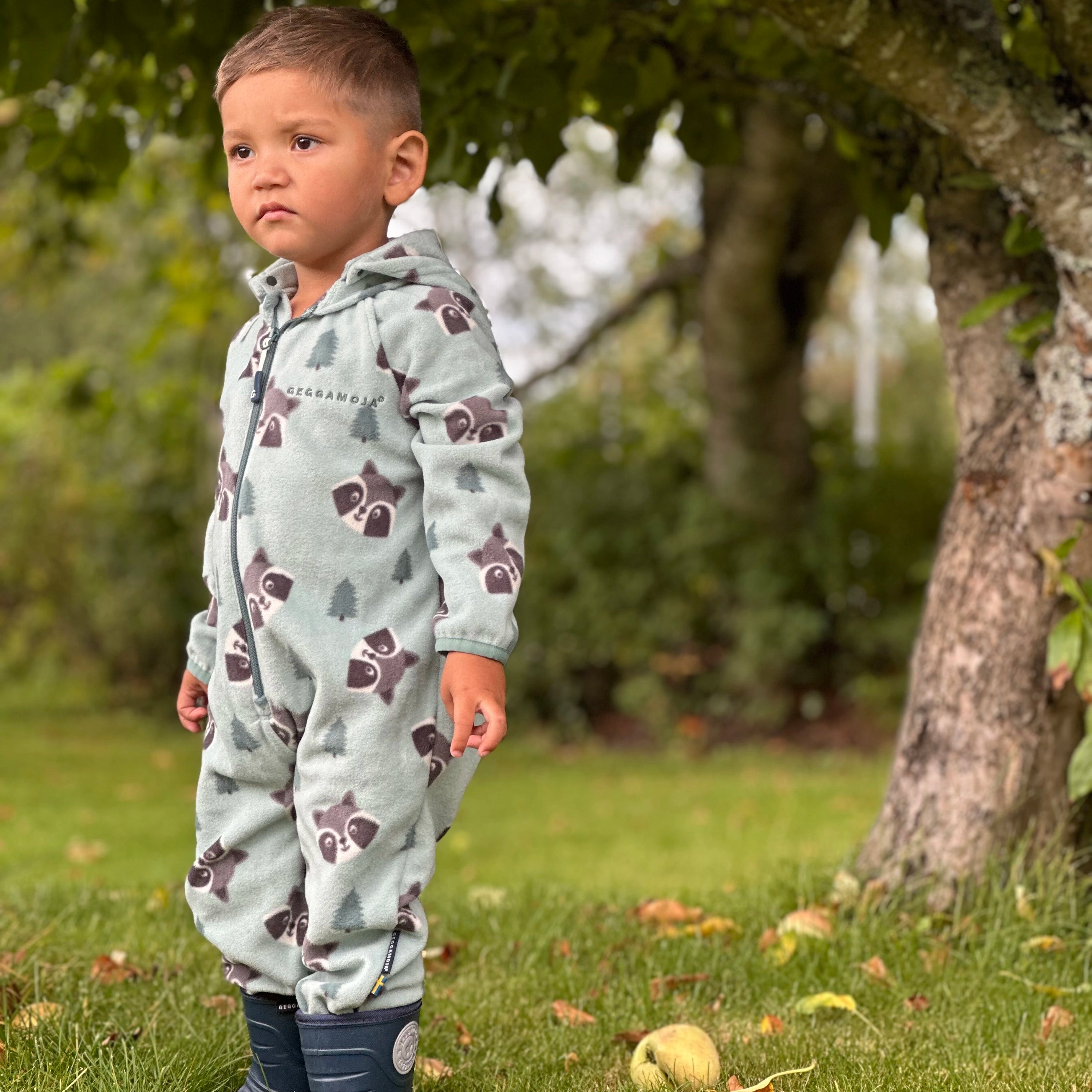 Fleece overall Racoon Green