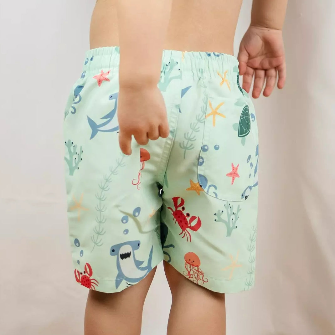 UV-Badehose Meerestier blau