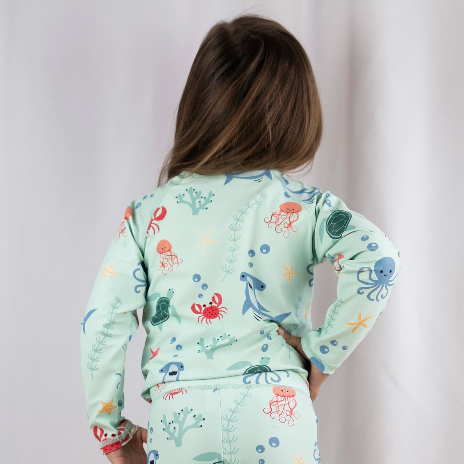 UV-Shirt langarm Meerestiere Blau