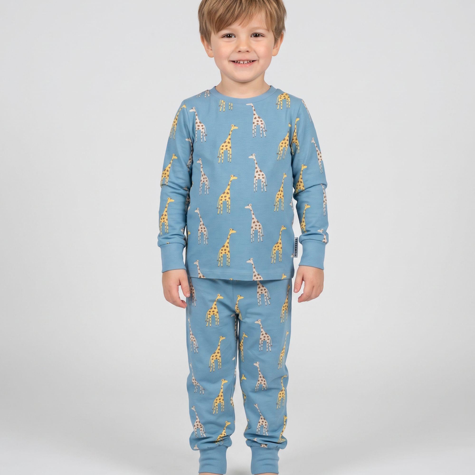 Pyjamas Tvådelad Bambu Blue Giraffe