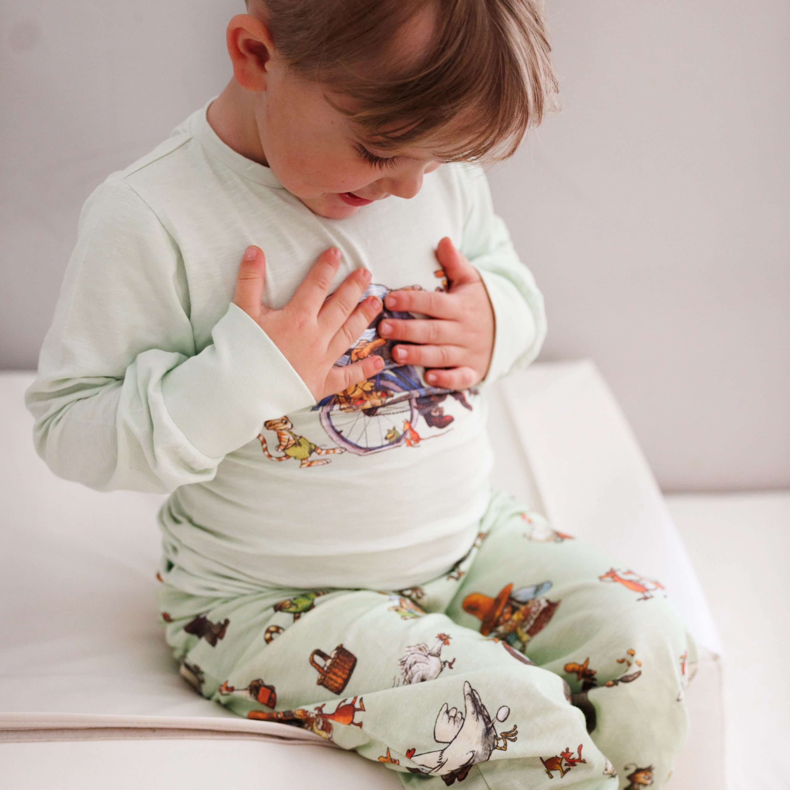 Zweiteiliger Schlafanzug Pettersson und Findus Grün