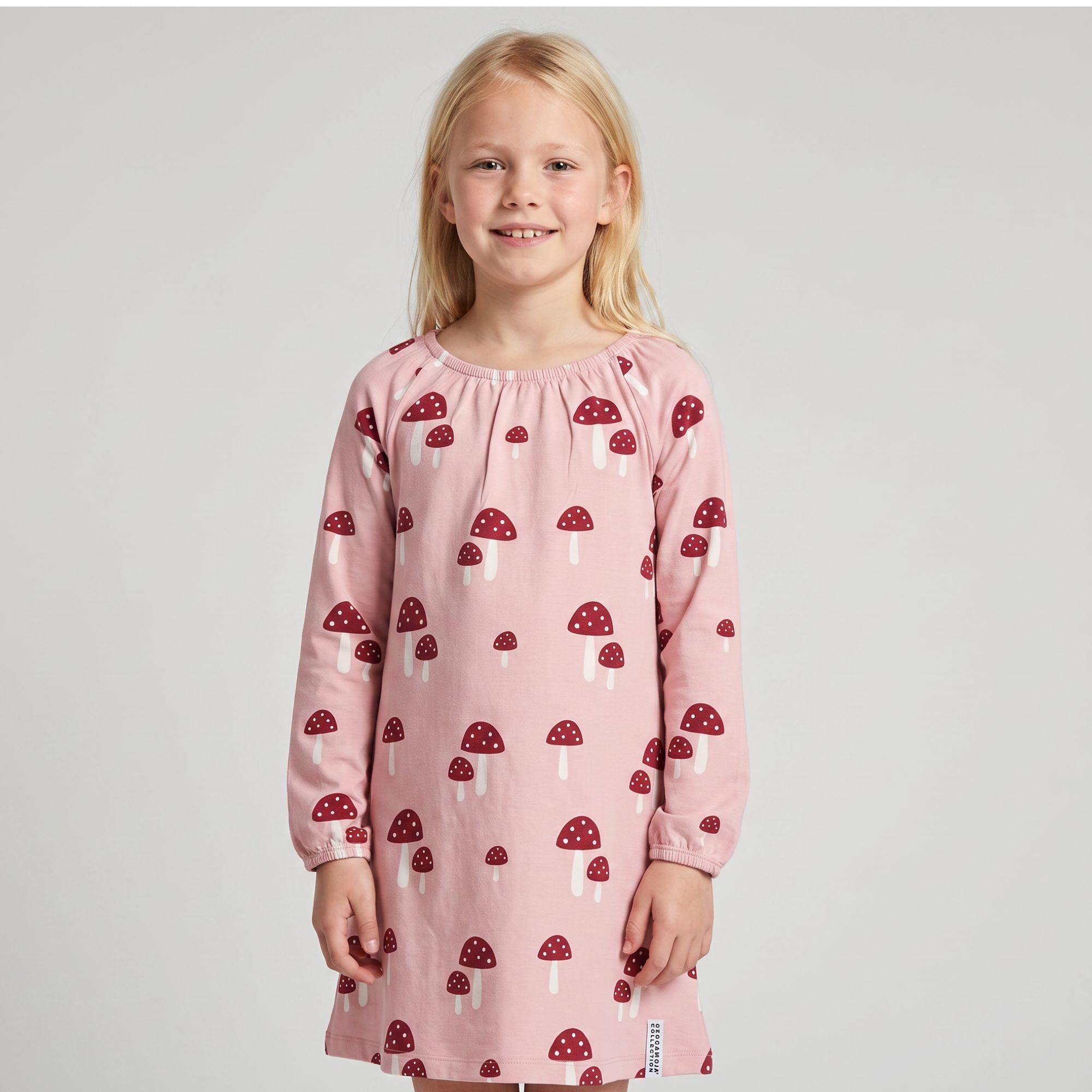 Singoallaklänning Bambu Pink Mushroom