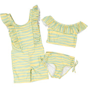 UV suit with ruffle Waves