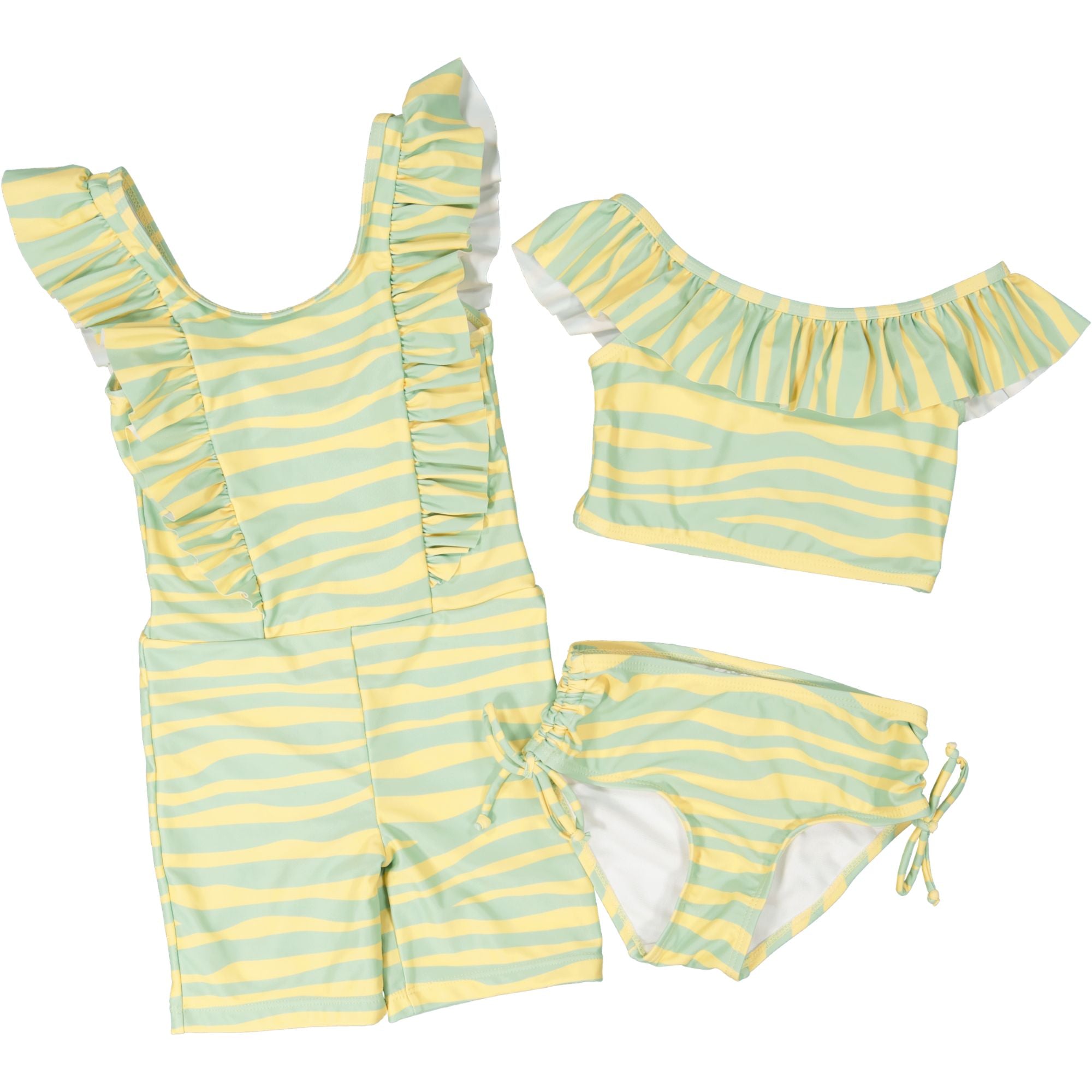 UV suit with ruffle Waves