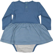 Cotton bodysuit dress Blue/green