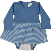Cotton bodysuit dress Blue/green