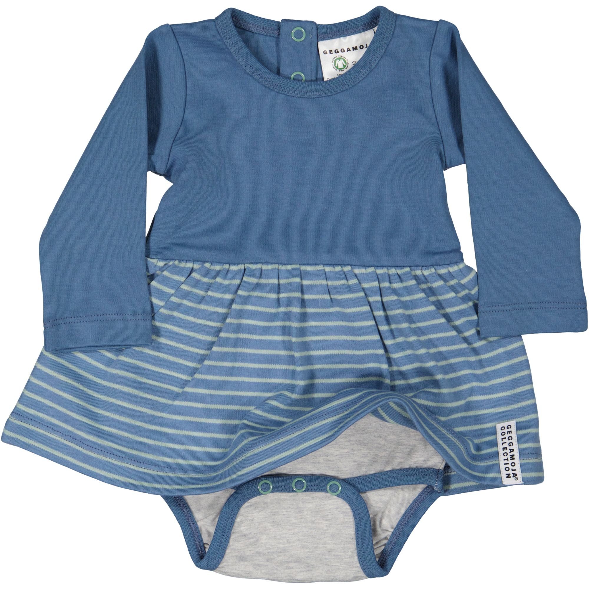 Cotton bodysuit dress Blue/green