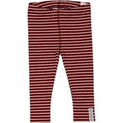 Cotton leggings burgundy/peach striped