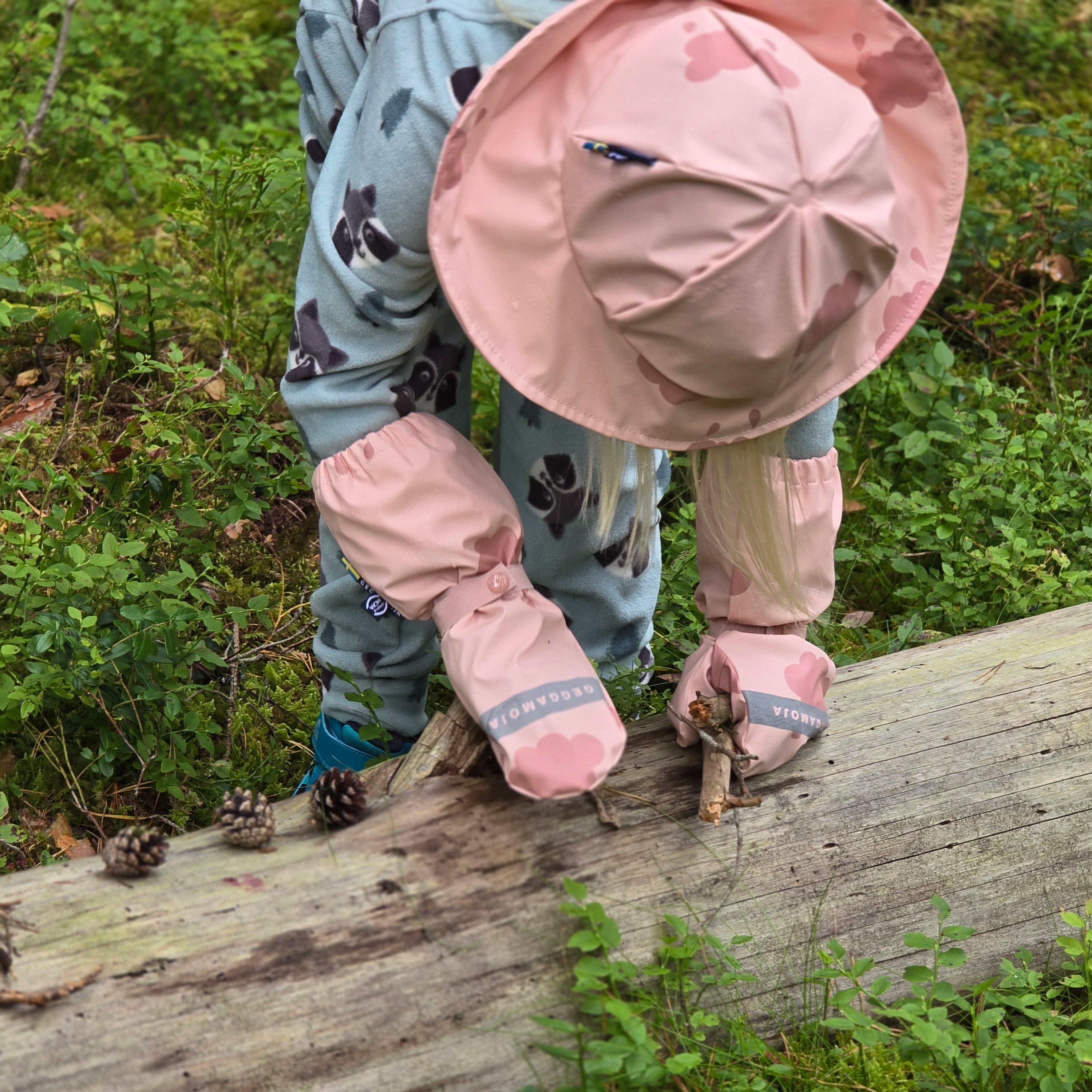 Sydväst /Regnhatt fodrad Moln Rosa