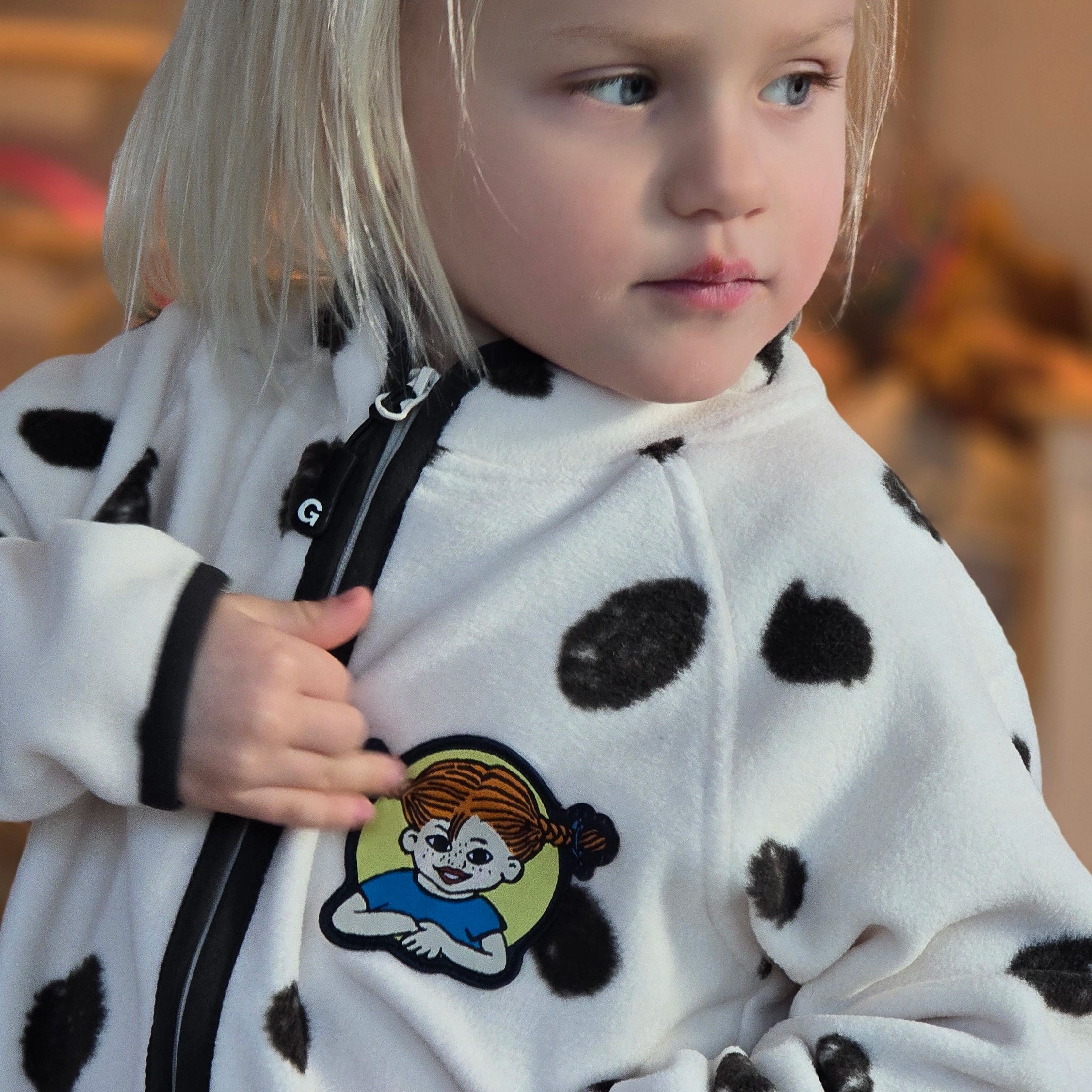 Fleecejakke Pippi Langstrømpe Hvit
