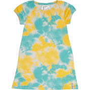 Single-breasted Tie Dye Dress Yellow