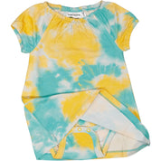 Single-breasted Tie Dye Dress Yellow