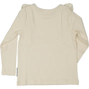 Volangtröja bomullsribb Beige