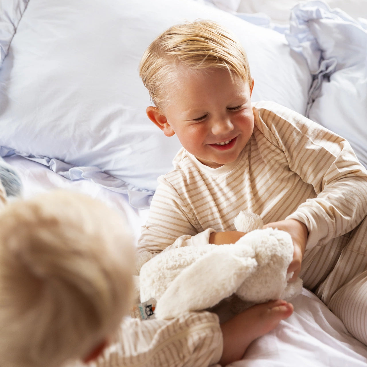 Tvådelad Pyjamas Bambu Classic Vit/Beige