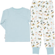 Pyjamas tvådelad Mamma Mu och Kråkan Vit/blå