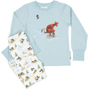 Pyjamas tvådelad Mamma Mu och Kråkan Vit/blå