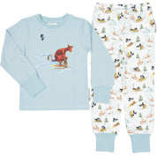 Pyjamas tvådelad Mamma Mu och Kråkan Vit/blå