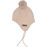 Stickad hjälmmössa  Beige