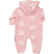 Fleece Suit Hearts Pink