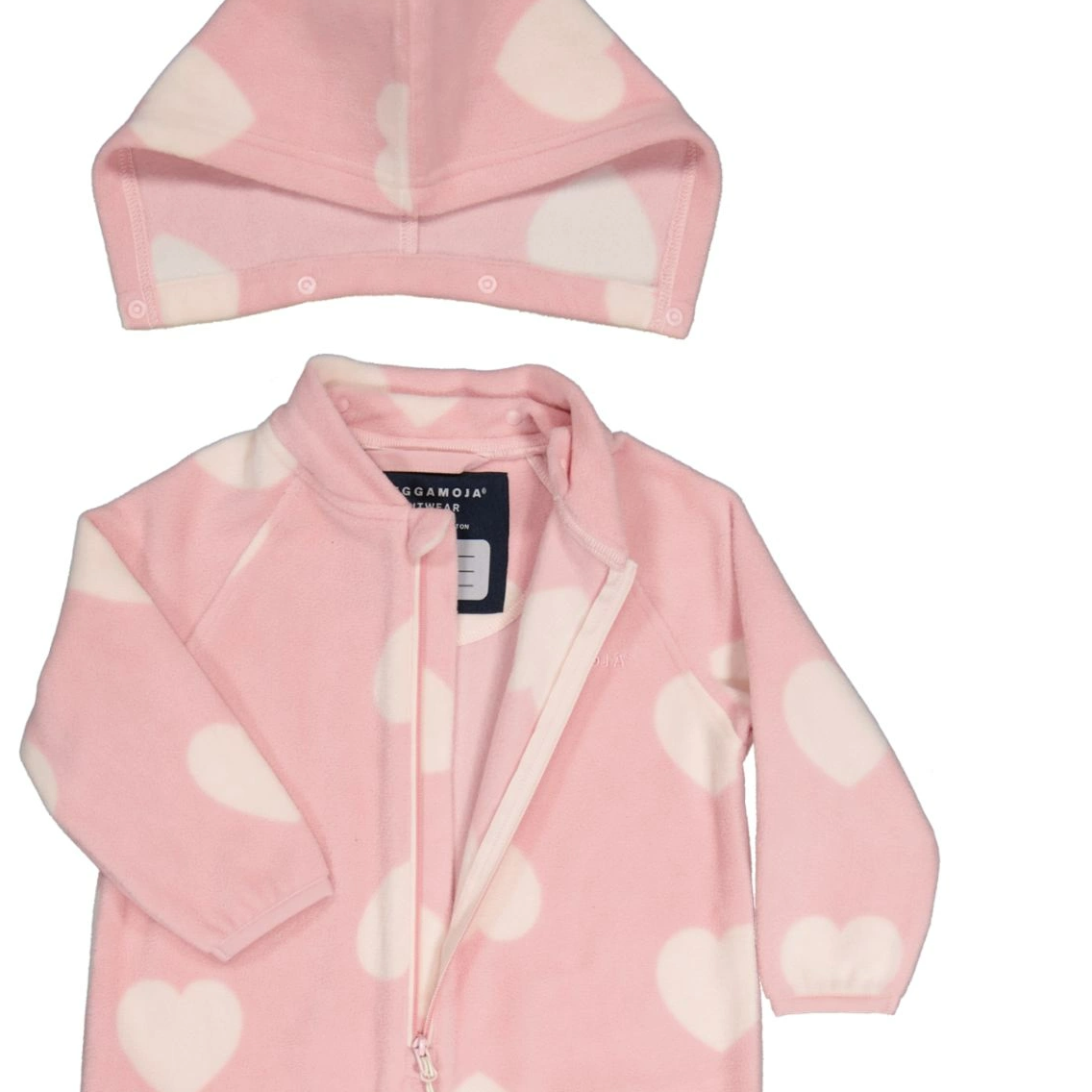 Fleece Suit Hearts Pink
