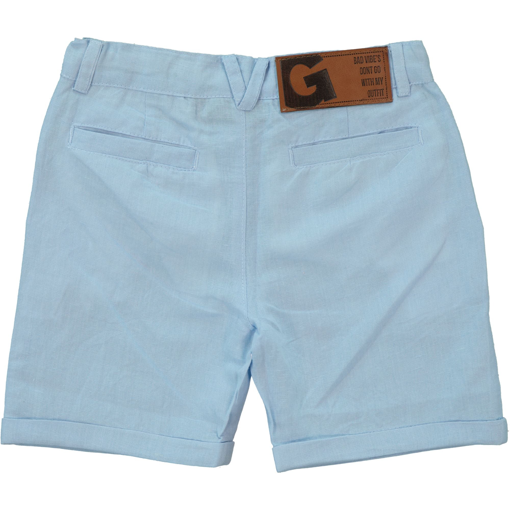 Linneshorts Ljusblå