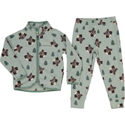 Fleece Set Racoon Green